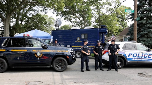Amityville, N.Y.: Police and crime scene investigators continue to go through the home of Gilgo Beach murder suspect in Massapequa Park, New York, on July 20, 2023.
