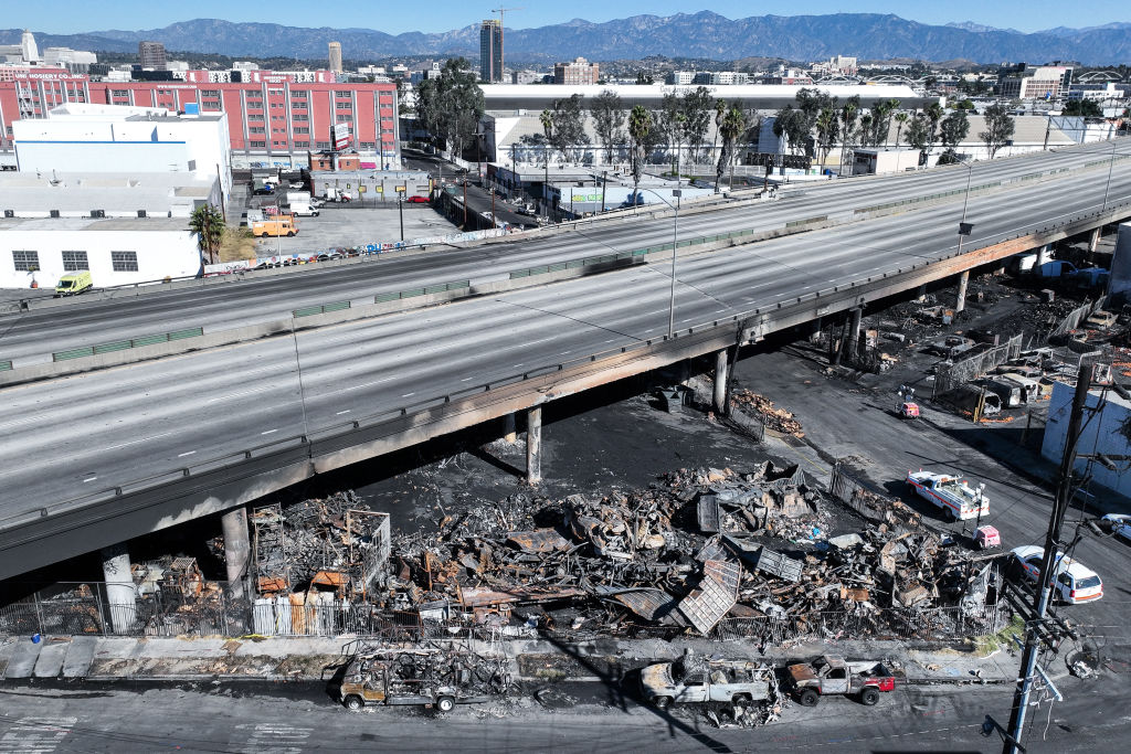 L.A. Freeway Closed Indefinitely After Massive Fire Compromises Structure