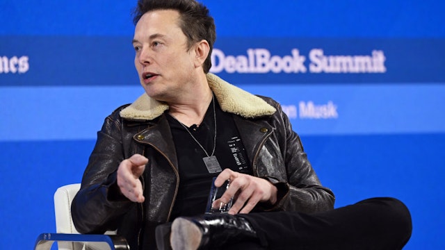 NEW YORK, NEW YORK - NOVEMBER 29: Elon Musk speaks onstage during The New York Times Dealbook Summit 2023 at Jazz at Lincoln Center on November 29, 2023 in New York City. (Photo by Slaven Vlasic/Getty Images for The New York Times)