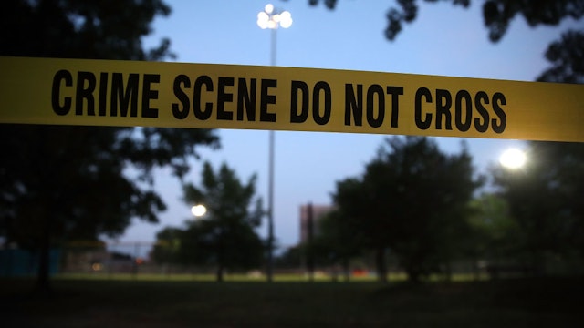 ALEXANDRIA, VA - JUNE 15: Crime scene tape surrounds the Eugene Simpson Field, the site where a gunman opened fire June 15, 2017 in Alexandria, Virginia. Multiple injuries were reported from the instance, the site where a congressional baseball team was holding an early morning practice, including House Republican Whip Steve Scalise (R-LA) who was shot in the hip. (Photo by Mark Wilson/Getty Images)
