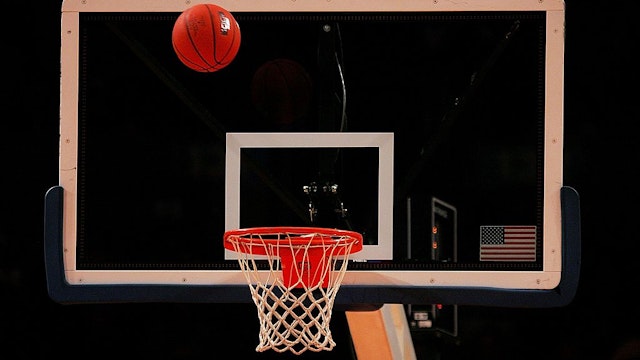 NEW YORK - MARCH 12: A basketball is shot towards the hoop and backboard during the 2008 Big East Men's Basketball Championship at Madison Square Garden on March 12, 2008 in New York City. (Photo by Michael Heiman/Getty Images)