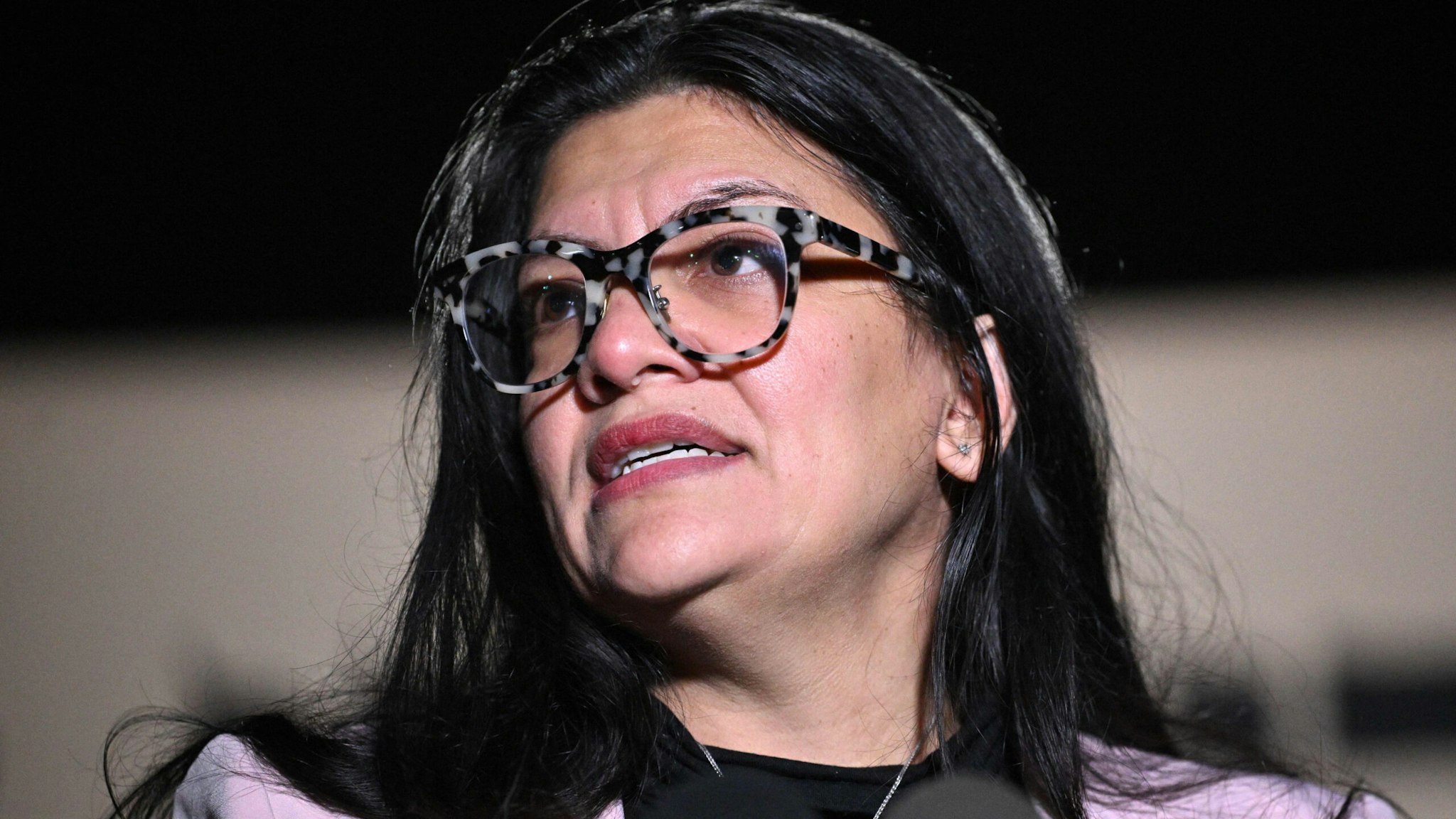 US Representative Rashida Tlaib D-MI, speaks during a rabbis news conference calling for a ceasefire between Israel and Hamas, on Capitol Hill in Washington, DC, on November 13, 2023. Thousands of civilians, both Palestinians and Israelis, have died since October 7, 2023, after Palestinian Hamas militants based in the Gaza Strip entered southern Israel in an unprecedented attack triggering a war declared by Israel on Hamas with retaliatory bombings on Gaza.