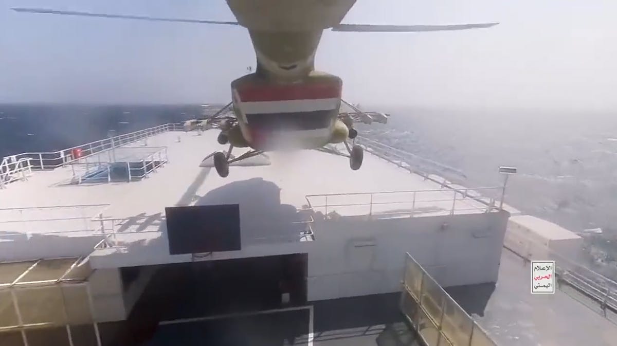NextImg:WATCH: Footage Released Of Houthi Terrorists Capturing Cargo Ship In Red Sea