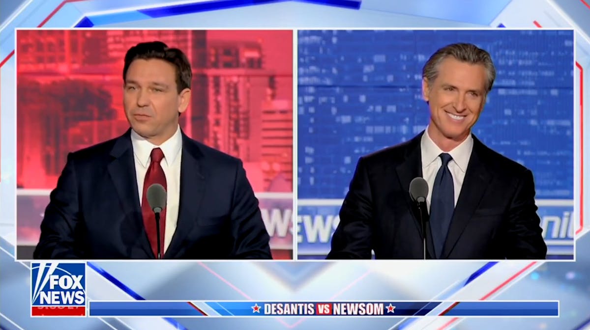 NextImg:DeSantis Rips Newsom Over California Exodus; Newsom Refuses To Address 