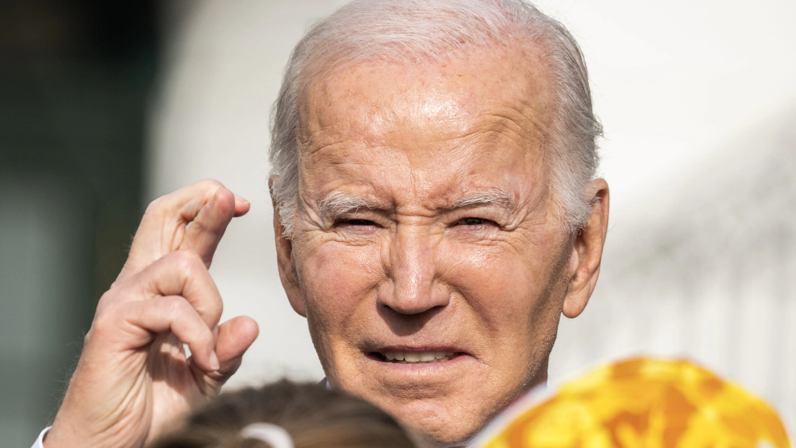 UNITED STATES - NOVEMBER 20: President Joe Biden addresses reporters after pardoning turkeys, Liberty and Bell, from Willmar, Minn., during the National Thanksgiving Turkey Pardoning on the South Lawn of the White House on Monday, November 20, 2023.