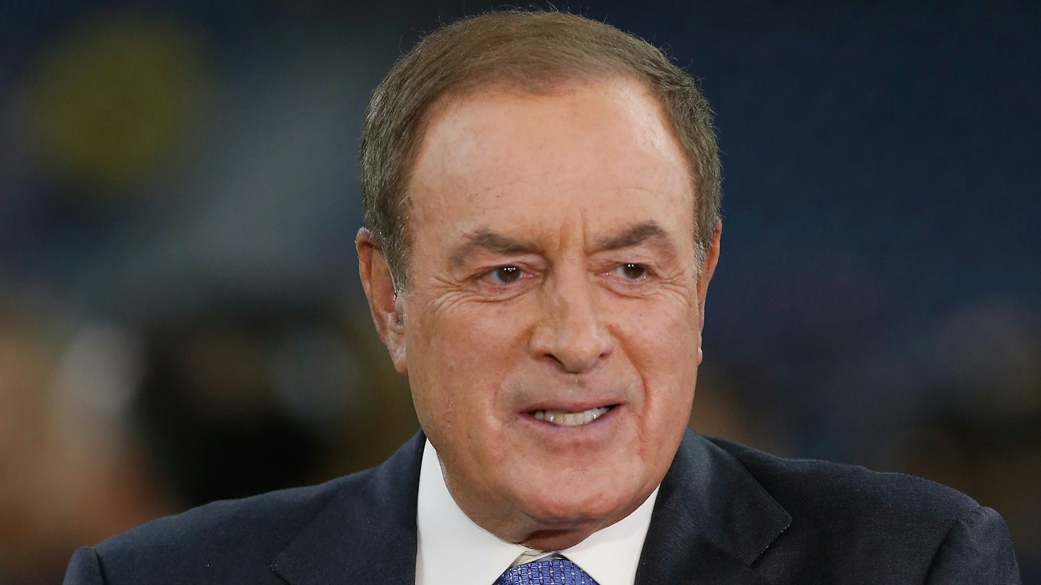 NBC Sunday Night Football television personality Al Michaels at NRG Stadium on October 7, 2018 in Houston, Texas. Houston won 19-16 in overtime.