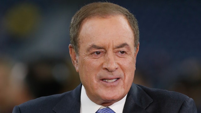 NBC Sunday Night Football television personality Al Michaels at NRG Stadium on October 7, 2018 in Houston, Texas. Houston won 19-16 in overtime.