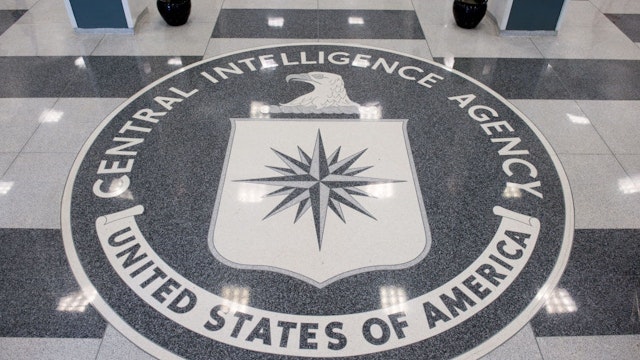 The Central Intelligence Agency (CIA) seal is displayed in the lobby of CIA Headquarters in Langley, Virginia, on August 14, 2008. (Photo by SAUL LOEB/AFP via Getty Images)