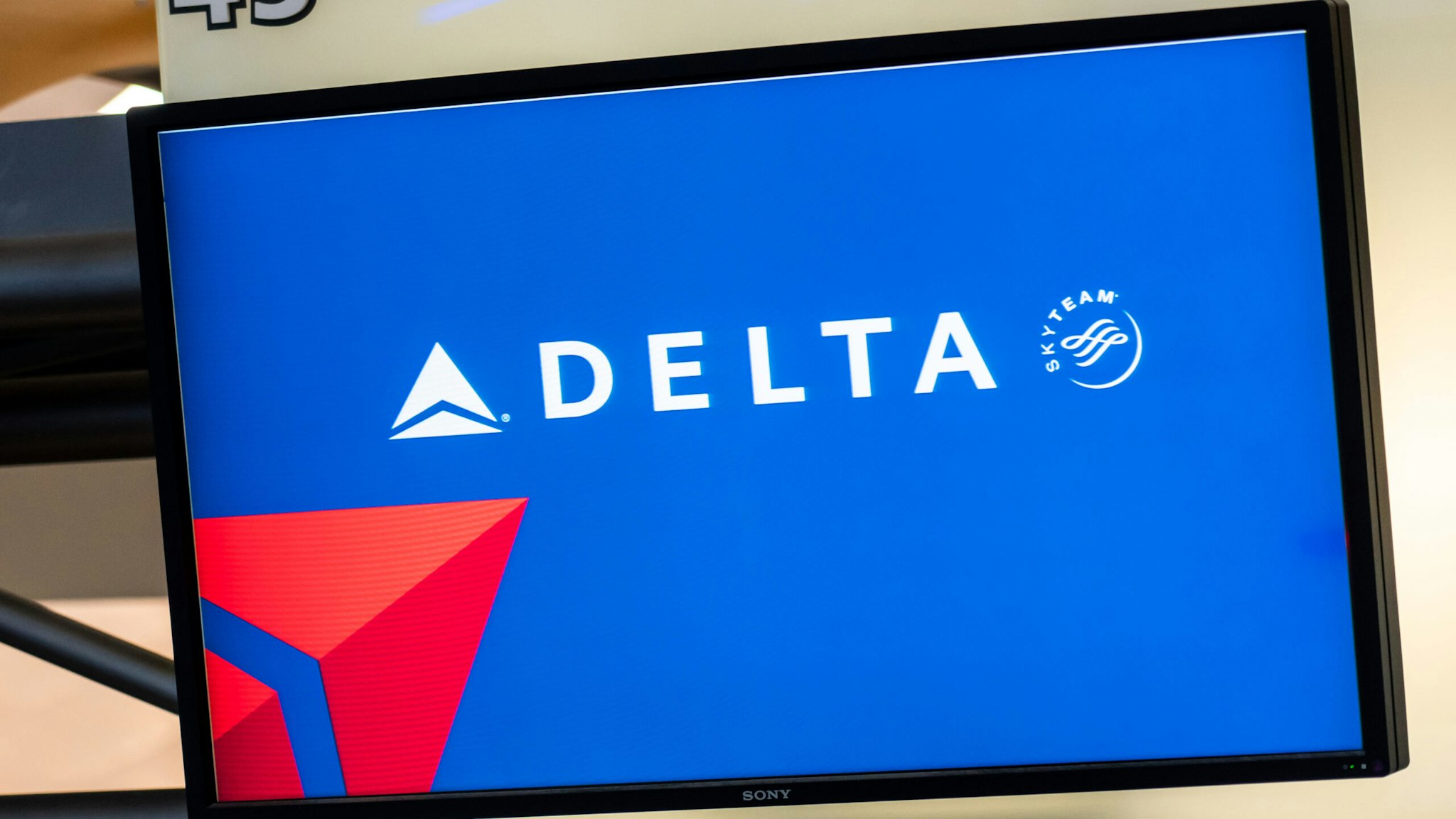 ATLANTA, GEORGIA, UNITED STATES - 2019/11/08: Delta Airlines logo seen at Hartsfield-Jackson Atlanta International Airport.