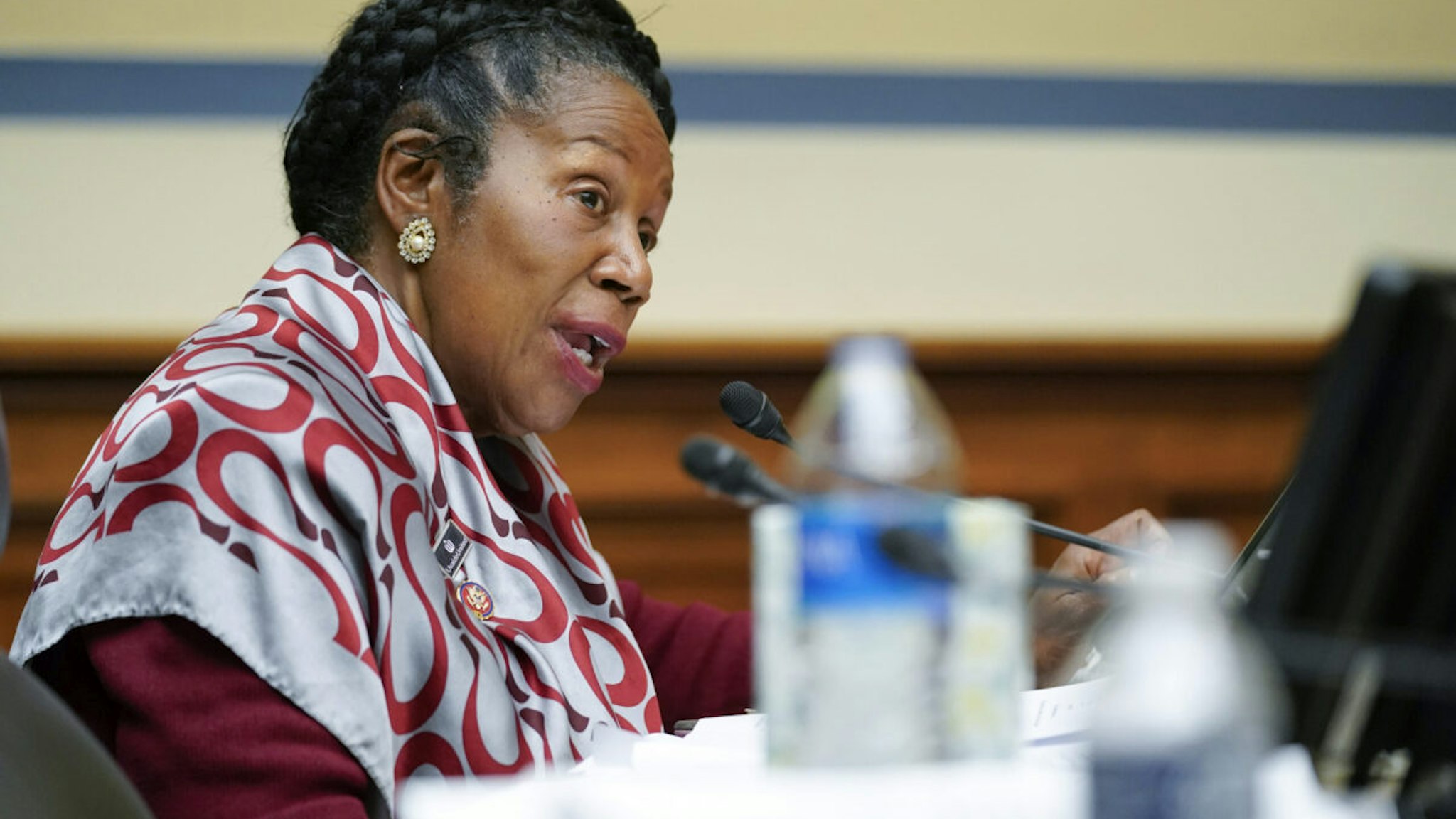 Rep. Sheila Jackson Lee (D-TX) speaks during a House Committee on Oversight and Reform hearing on gun violence on June 8, 2022 in Washington, DC.