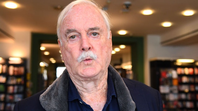 LONDON, ENGLAND - SEPTEMBER 10: John Cleese during a book signing at Waterstones Piccadilly to promote his book "Creativity: A Short and Cheerful Guide" on September 10, 2020 in London, England. (Photo by Dave J Hogan/Getty Images)