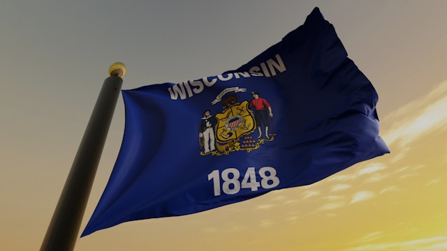 Flag of the US State of Wisconsin.