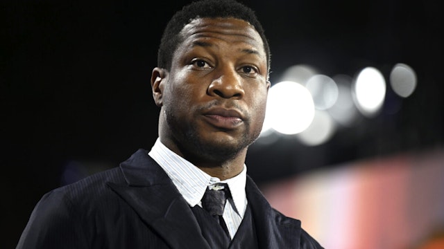 Jonathan Majors attends the UK Gala Screening of Marvel's Ant-Man and the Wasp: Quantumania, at BFI IMAX Waterloo on February 16, 2023 in London, England.