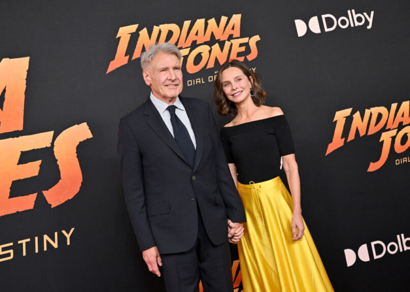 HOLLYWOOD, CALIFORNIA - JUNE 14: Harrison Ford and Calista Flockhart attend the Los Angeles Premiere of LucasFilms' "Indiana Jones and the Dial of Destiny" at Dolby Theatre on June 14, 2023 in Hollywood, California. (Photo by Axelle/Bauer-Griffin/FilmMagic)