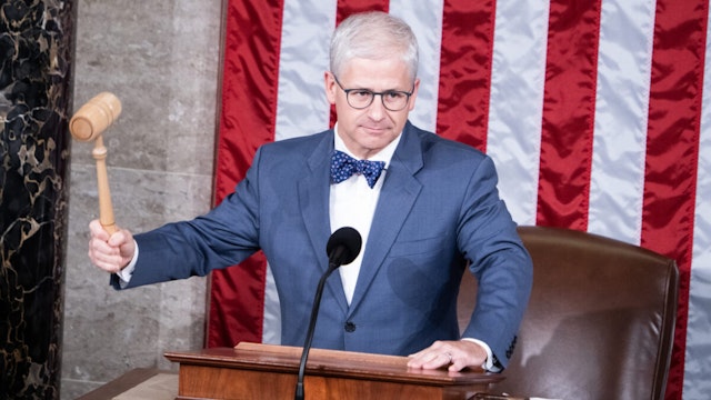Speaker pro tempore Patrick McHenry, R-N.C., conducts the speaker of the House vote in the U.S. Capitol before Rep. Mike Johnson, R-La., was elected Speaker on Wednesday, October 25, 2023.