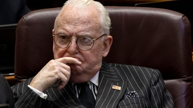 Then-Ald. Ed Burke listens during a City Council meeting, March 15, 2023, at Chicago City Hall.