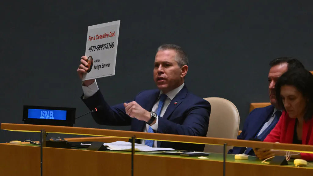 WATCH: Israel’s Ambassador Blisters UN, Holds Up Card With Hamas’ Phone Number On It