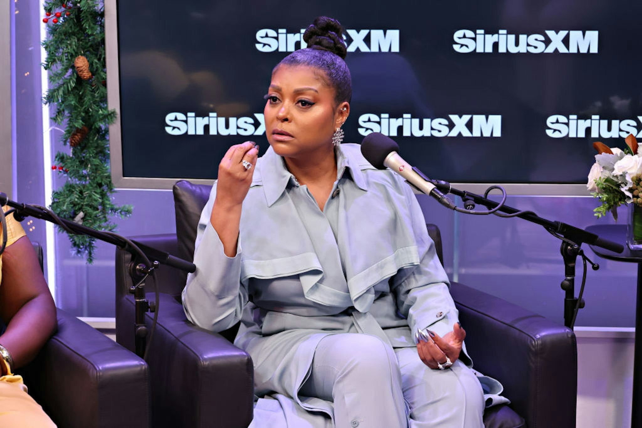 NEW YORK, NEW YORK - DECEMBER 11:Taraji P. Henson takes part in SiriusXM's Town Hall With The Cast Of 'The Color Purple' Hosted By Gayle King at SiriusXM Studios on December 11, 2023 in New York City. (Photo by Cindy Ord/Getty Images for SiriusXM)