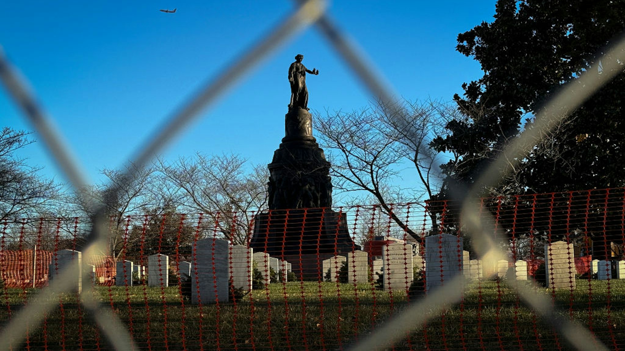 ARLINGTON, VIRGINIA - DECEMBER 19: A memorial to Confederate soldiers at Arlington National Cemetery is shown December 19, 2023 in Arliington, Virginia. A federal judge has temporarily barred the planned removal of the memorial after a lawsuit filed against the Department of Defense that seeks to restrain the removal of the memorial.