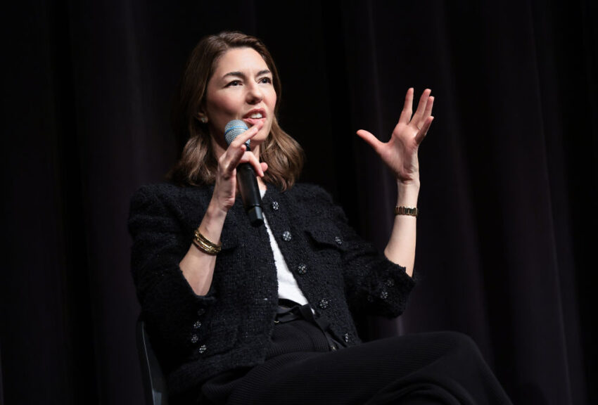 NEW YORK, NEW YORK - DECEMBER 18: Sofia Coppola, wearing CHANEL, speaks onstage during MoMA's The Contenders 2023 Screening of "Priscilla", Film At MoMA is made possible by CHANEL at Museum of Modern Art on December 18, 2023 in New York City. (Photo by Dimitrios Kambouris/WireImage)
