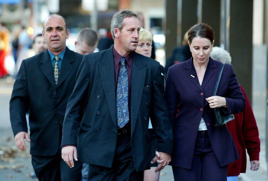 (AUSTRALIA OUT) Craig Folbigg leaves Darlinghurst Court with his fiance Helen, Sydney, 20 May 2003. SMH Picture by PETER MORRIS (Photo by Fairfax Media via Getty Images/Fairfax Media via Getty Images via Getty Images)
