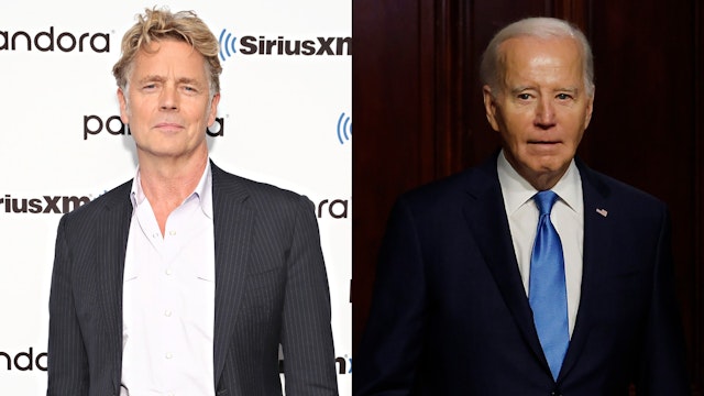 (EXCLUSIVE COVERAGE) Actor John Schneider visits the SiriusXM Studios on November 26, 2019 in New York City/ U.S. President Joe Biden arrives for a meeting of his National Infrastructure Advisory Council in the Indian Treaty Room of the Eisenhower Executive Office Building on December 13, 2023 in Washington, DC.