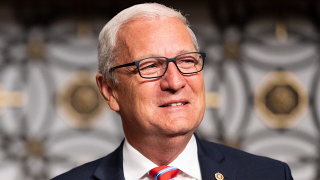 WASHINGTON - JULY 11: Sen. Kevin Cramer, R-N. Dak., arrives for the confirmation hearing for Chairman of the Joint Chiefs of Staff nominee General Charles Brown Jr., in the Senate Armed Services Committee on Tuesday, July 11, 2023.