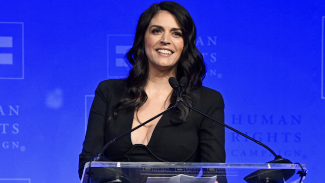 Cecily Strong speaks onstage at the Human Rights Campaign 2023 Greater New York Dinner at Marriott Marquis Times Square on February 04, 2023 in New York City.