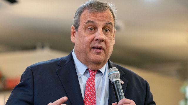 Chris Christie, former governor of New Jersey and 2024 Republican presidential candidate, speaks during a campaign event at Linda's Breakfast &amp; Lunch Place in Seabrook, New Hampshire, US, on Friday, Dec. 29, 2023. Christie has been one of the few Republicans willing to attack Donald Trump, calling the former president a "liar" and has vowed not to serve as Trump's vice president.