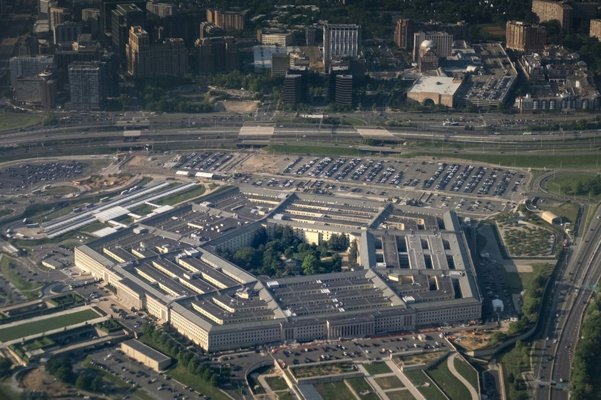 The Pentagon building in Arlington, Virginia, US, on Friday, April 21, 2023. Senators from both parties called for changes to the US government's system for classifying secret information after a closed-door briefing on the biggest leak of closely held documents in a decade.