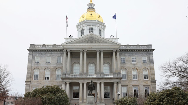 CONCORD, NEW HAMPSHIRE - FEBRUARY 16: The New Hampshire State House, the state capitol building of New Hampshire is seen on February 16, 2023 in Concord, New Hampshire. Nikki Haley will be continuing her 2024 presidential campaign with an appearance in the state today.