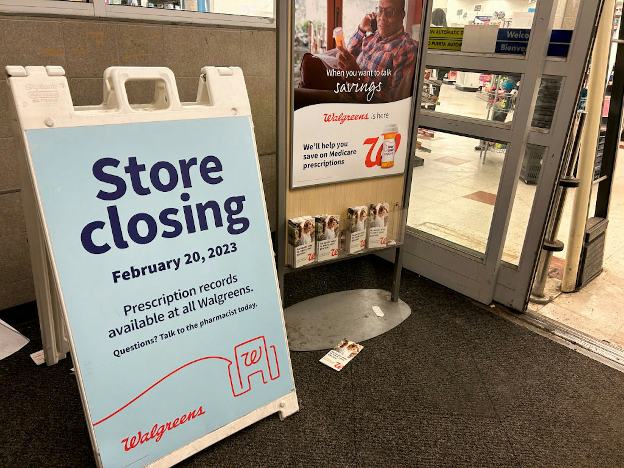 Walgreens Pharmacy and store closing sign at entrance, Queens, New York. (Photo by: Lindsey Nicholson/UCG/Universal Images Group via Getty Images)