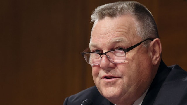 WASHINGTON, DC - JULY 11: Senator Jon Tester (D-MT) questions witnesses during the Senate Appropriations Committee hearing on the Special Diabetes Program on July 11, 2023 in Washington, DC.