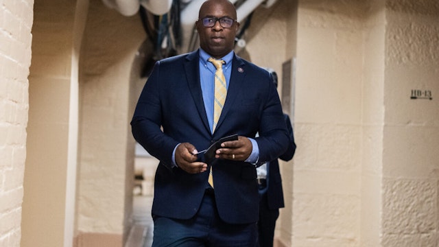 Rep. Jamaal Bowman, D-N.Y., is seen in the U.S. Capitol before being censured by by the House on Thursday, December 7, 2023. In September, Bowman had set off a fire alarm when there was not an emergency.