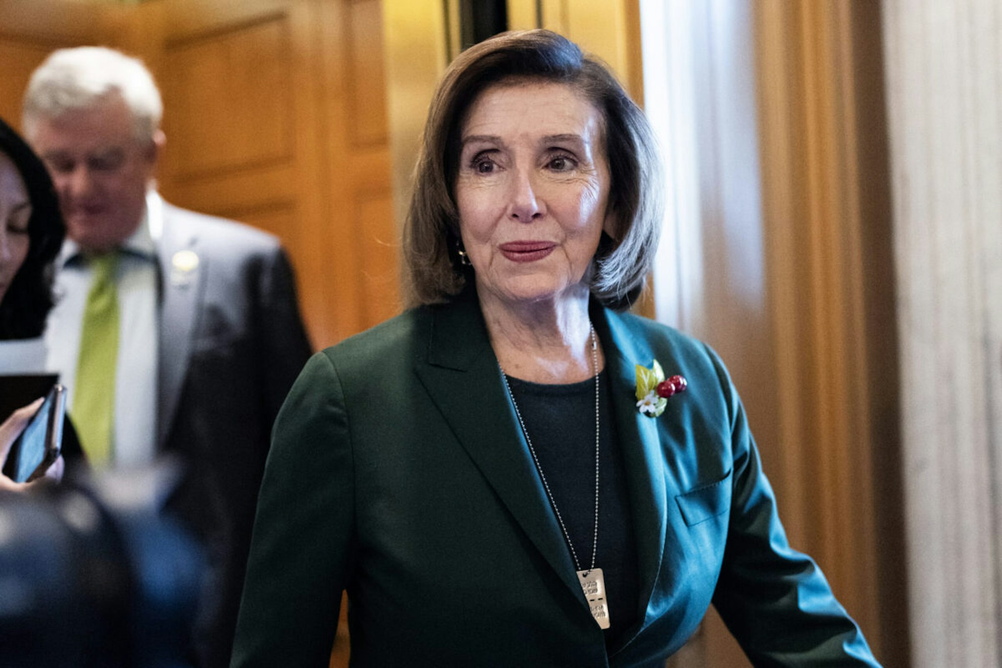 UNITED STATES - DECEMBER 14: Rep. Nancy Pelosi, D-Calif., arrives to the U.S. Capitol for the last votes of the year on Thursday, December 14, 2023.