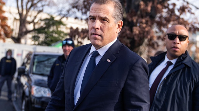 UNITED STATES - DECEMBER 13: Hunter Biden, the son of President Joe Biden, is seen after making a statement during a news conference outside the U.S. Capitol about testifying publicly to the House Oversight and Accountability Committee on Wednesday, December 13, 2023.