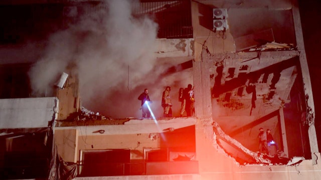Israeli drone struck a Hamas office as smoke rises in Beirut, Lebanon on January 02, 2023.