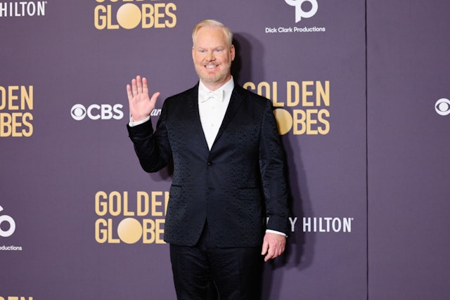 BEVERLY HILLS, CALIFORNIA - JANUARY 07: Jim Gaffigan poses in the press room during the 81st Annual Golden Globe Awards at The Beverly Hilton on January 07, 2024 in Beverly Hills, California. (Photo by Matt Winkelmeyer/WireImage)