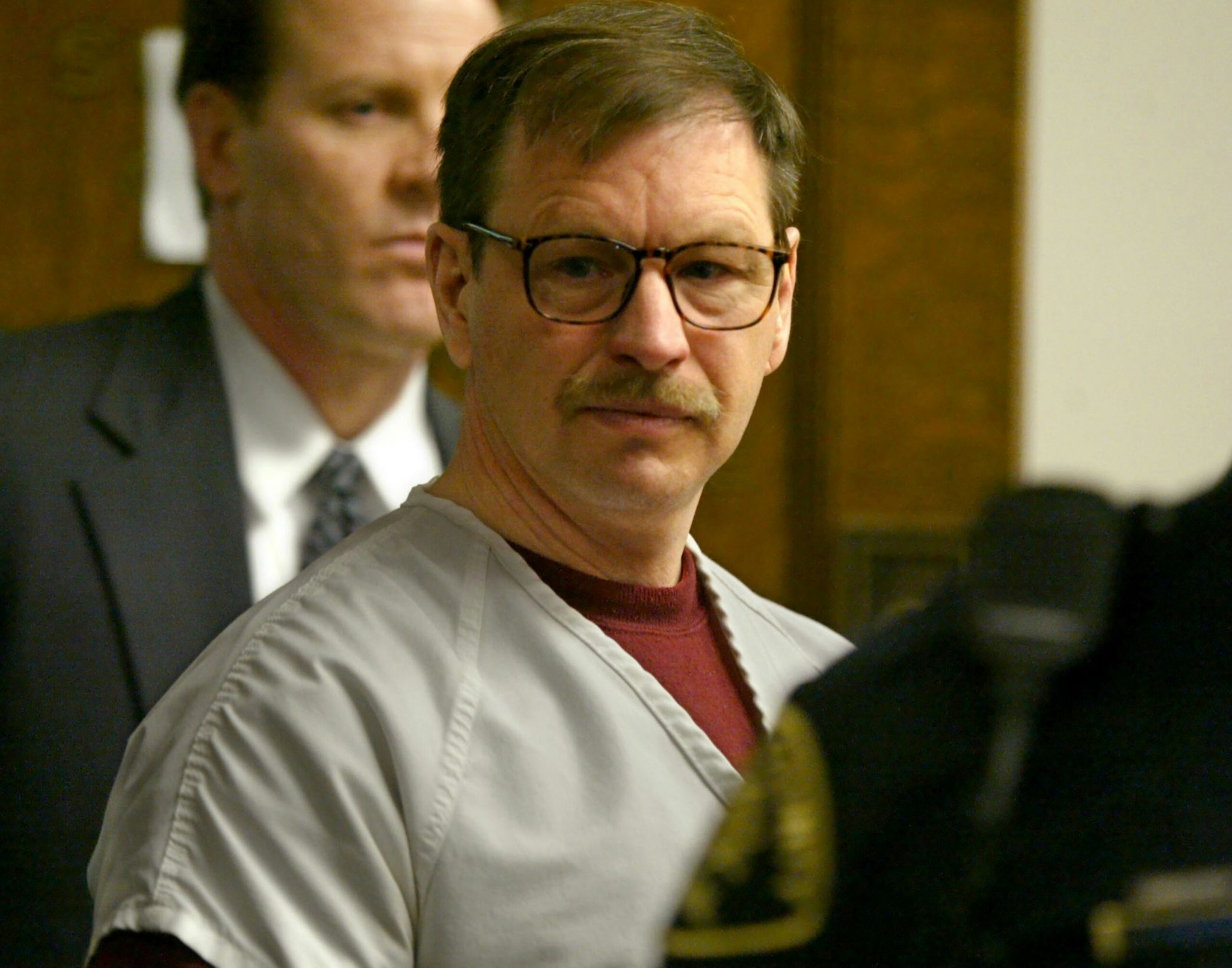 Gary Ridgway prepares to leave the courtroom where he was sentenced in King County Washington Superior Court December 18, 2003 in Seattle, Washington.