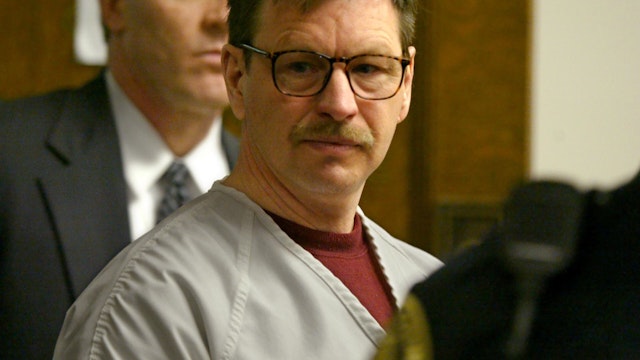 Gary Ridgway prepares to leave the courtroom where he was sentenced in King County Washington Superior Court December 18, 2003 in Seattle, Washington.