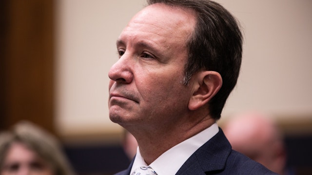 Jeff Landry, attorney general of Louisiana, during a Weaponization of the Federal Government Subcommittee hearing in Washington, DC, US, on Thursday, March 30, 2023. The hearing is examining an effort by the Biden administration to dismiss a lawsuit alleging violation of free speech rights accomplished through government pressure on major social media platforms.