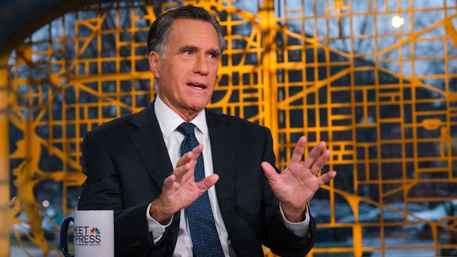 Sen. Mitt Romney (R-Utah) appears on “Meet the Press” in Washington D.C., Sunday Dec. 10, 2023. -- (Photo by: William B. Plowman/NBC)