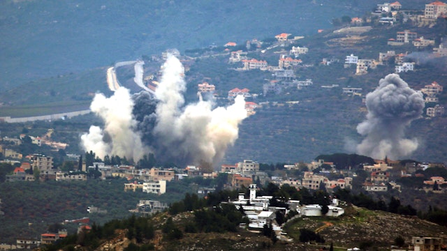 Smoke rises following an Israeli airstrike in Kfar Kila, Lebanon, on Dec. 21, 2023. Two Hezbollah members and a civilian were killed, while two other civilians were wounded in Israeli attacks on Thursday in southern Lebanon, Lebanese military sources told Xinhua.