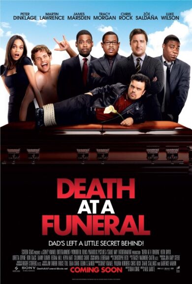 Death at a Funeral (2010). Sony Pictures Entertainment. Screen Gems. Martin Lawrence, Chris Rock, James Marsden, Luke Wilson, Peter Dinklage, Tracy Morgan, Zoe Saldana. IMDB.