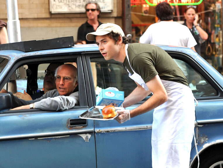 NEW YORK - JULY 27: Larry David on location for "Curb Your Enthusiasm" on the streets of Manhattan on July 27, 2010 in New York City. (Photo by Bobby Bank/WireImage)