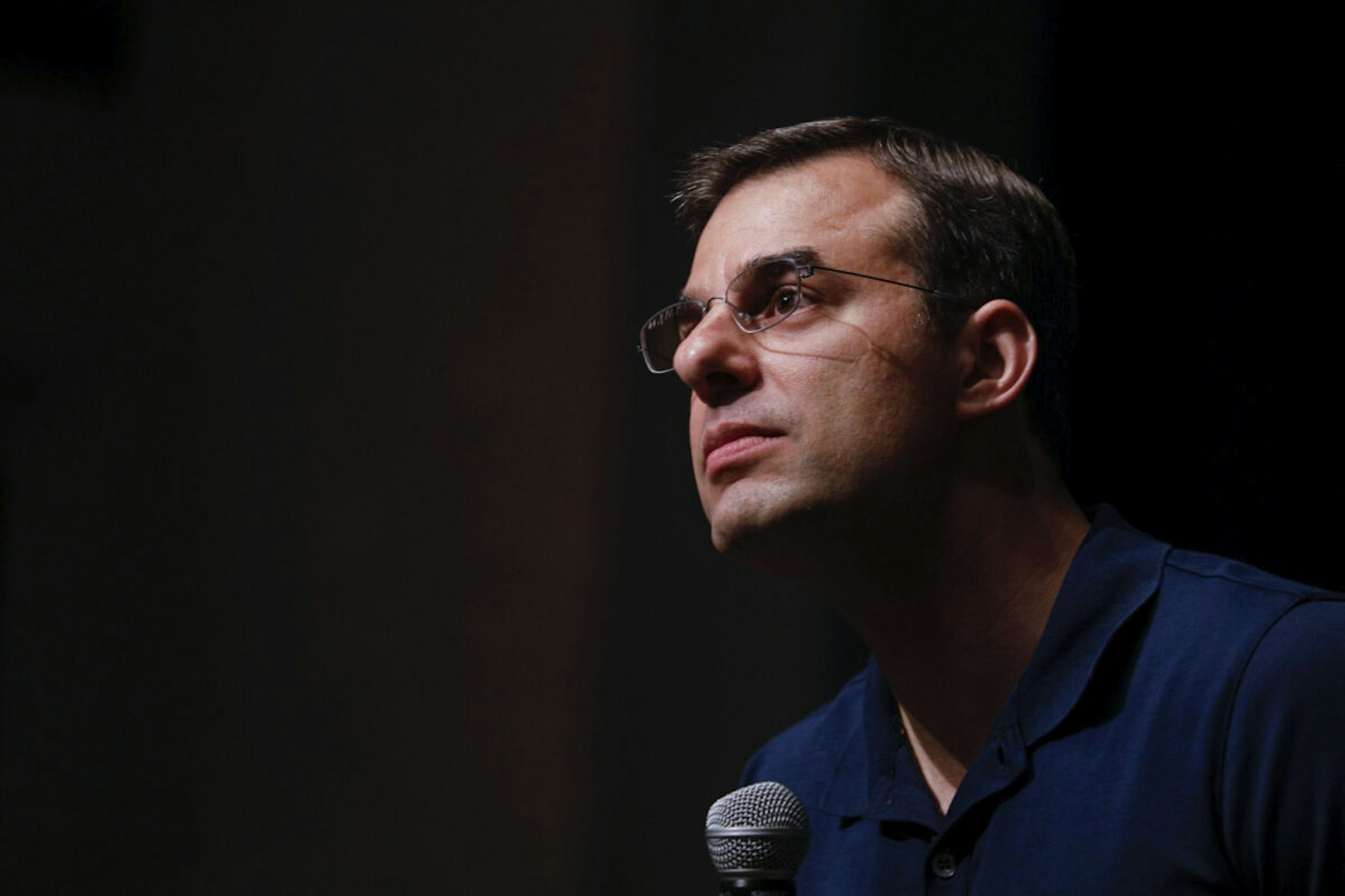 GRAND RAPIDS, MI - MAY 28: U.S. Rep. Justin Amash (R-MI) holds a Town Hall Meeting on May 28, 2019 in Grand Rapids, Michigan. Amash was the first Republican member of Congress to say that President Donald Trump engaged in impeachable conduct.