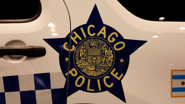 CHICAGO - FEBRUARY 06: A Chicago Police decal on a Chicago Police vehicle is on display at the 112th Annual Chicago Auto Show at McCormick Place in Chicago, Illinois on February 6, 2020. (Photo By Raymond Boyd/Getty Images)"n