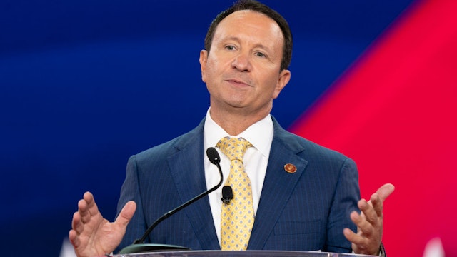 DALLAS, TEXAS, UNITED STATES - 2022/08/04: Louisiana Attorney General Jeff Landry speaks during CPAC (Conservative Political Action Conference) Texas 2022 conference at Hilton Anatole.