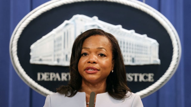 WASHINGTON, DC - AUGUST 05: U.S. Assistant Attorney General for the Civil Rights Division Kristen Clarke speaks on a federal investigation of the City of Phoenix and the Phoenix Police Department during a news conference at the Department of Justice on August 05, 2021 in Washington, DC. Attorney General Merrick Garland said the Justice Department has opened a pattern or practice investigation into the City of Phoenix and the Phoenix Police Department to determine if they have violated federal laws or citizens constitutional rights. (Photo by Kevin Dietsch/Getty Images)