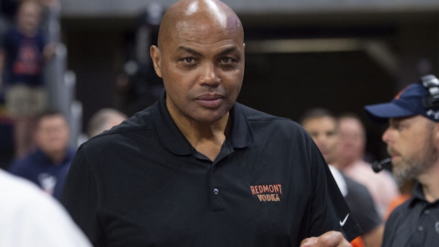 AUBURN, ALABAMA - MARCH 04: Former basketball player Charles Barkley for the Auburn Tigers after their game against the Tennessee Volunteers at Neville Arena on March 04, 2023 in Auburn, Alabama.